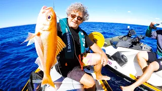 JetSki Deep Sea Fishing GIANT GOLDFISH On A Hand Line With My Dad & Brother (Part 1) - Ep 220