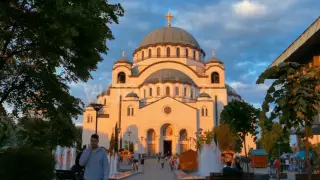 Sveti Sava (Saint Saba) Cathedral in Belgrade (Beograd) Serbia Shot in Sunset Lighting, 4k Ultra hd