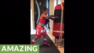 4-year-old boxing prodigy shows off some impressive skills