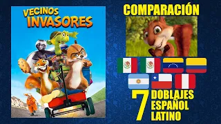 Vecinos Invasores [2006] Comparación de 7 Doblajes Latinoamericanos con Modismos | Español Latino