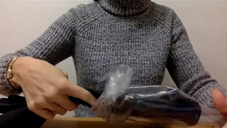 ASMR Mummy Opens Extra Long Black Rubber Gauntlet Gloves