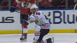 Erik Gustafsson wins it in overtime for Blackhawks