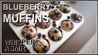 Healthy Blueberry Muffins - Whispering ASMR cooking recipe