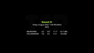 TCR 2022: Round 21 ~ Melbourne vs Collingwood