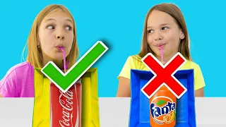 Soda Challenge with Amelia, Avelina and Akim