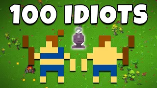 How Long Could 100 IDIOTS Survive? - Worldbox