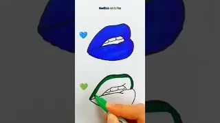 Satisfying Art 💋💙💚 Lipstick #art #shorts #satisfying #painting