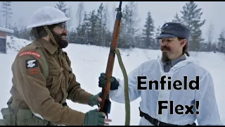 Mike and Ian flex with a Lee-Enfield No.4 Sterling Conversion! #forgottenweapons #finnishbrutality