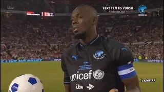 Así juega al fútbol Usain Bolt - England XI vs World XI - 10/06/2018