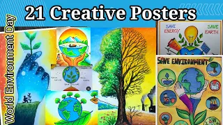 Environment Day Posters, 5 June Drawing, WORLD ENVIRONMENT DAY Posters, Poster Competition, EARTH 🌎