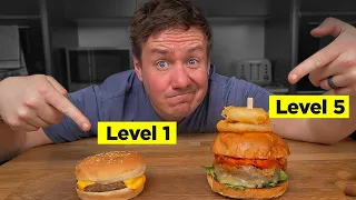 The 5 Levels of Homemade Cheeseburger