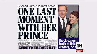 Duke of Edinburgh's funeral day and Helen McCrory passes away (Global) - BBC News - 17th April 2021