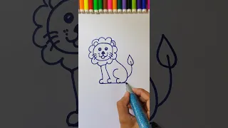 Lion 🦁 Drawing Easy #drawingforkids #viral #shorts #easydrawing  #youtubeshorts