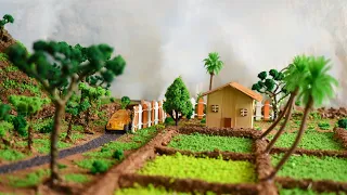 Natural miniature of valley village. Miniature art, by Jamshad Storoot