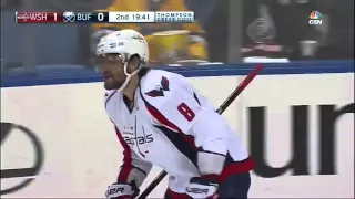 Backstrom steals puck and sets up Ovechkin