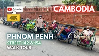 Phnom Penh || Cambodia || Street 142 & 154 || 2021 || 4K Walk Tour.