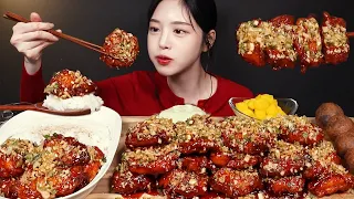 SUB)Spicy Fried Chicken 🍗🔥 & Cheese Ball Mukbang Asmr