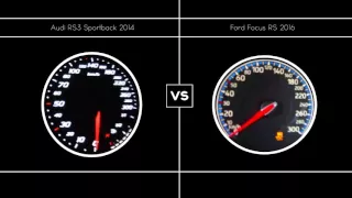 Audi RS3 2014 VS Ford Focus RS 2016 - Acceleration 0-200 Km/h