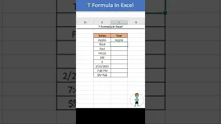 T Formula in Excel #msexcel #excel #exceltips #exceltutorial #microsoftexcel #developer #shorts