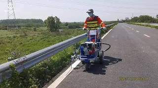 How to Spray Road Marking Lines-Rays Traffic W-CPD Cold Paint Line Striper