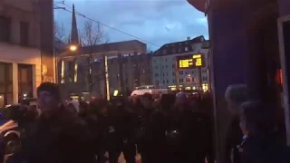 Marseille fans in Leipzig 05/04/2018. Red Bull Leipzig - OM