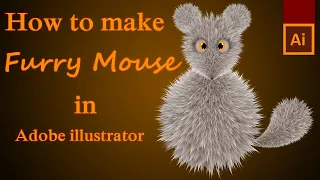 How to Create Realistic 3D Fur Effect in Adobe Illustrator | Furry Mouse created in illustrator.