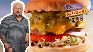 Guy Fieri Eats an Insane Green Chile Cheeseburger | Diners, Drive-Ins and Dives | Food Network