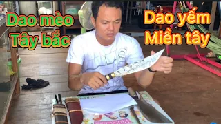 Thử mài dao nhà (dao yếm) có bén bằng dao mèo