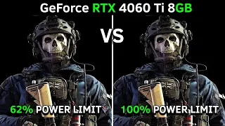 GeForce RTX 4060 Ti 8GB: Power Limit and Power Consumption Comparison in 10 Games at 1080p