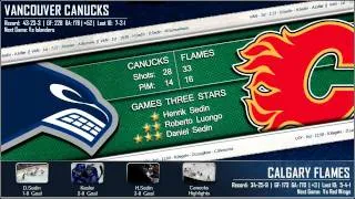 Canucks Vs Flames - Game Menu - 03.14.10 - HD