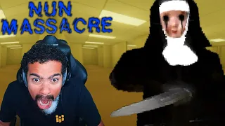 THE NUN IS IN THE BACKROOMS!! | Nun Massacre *DEFINITIVE EDITION* (Backrooms Map - ENDING)