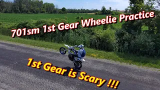 701 1st Gear Wheelie Practice, 1st Gear is Scary AF Skydio 2 Follow Mode