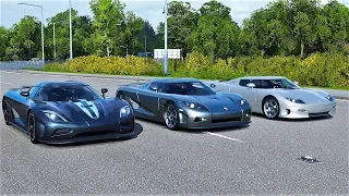 Forza Horizon 4 Drag race: Koenigsegg Agera vs CCX vs CC8S