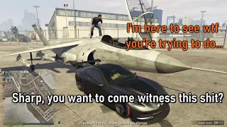 The GTA Files (Part 8) How to make a car faster with a jet fighter and accidental Cargobob surfing.