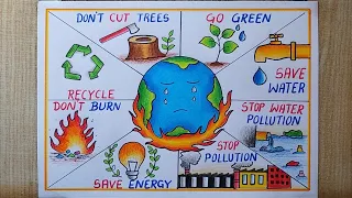 World Environment Day Poster Drawing| Stop Global Warming Poster Drawing| Save Environment Poster