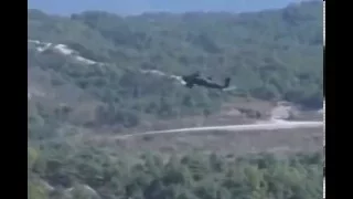 AH-64 Apache Attack Helicopter In Action - Live Fire - Rocket Launching