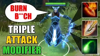 Triple Auto Attack Burn [Poison Attack + Searing Arrows + Burning Spear] Dota 2 Ability Draft