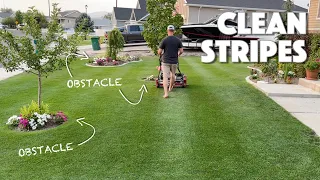 How To MOW STRIPES AROUND OBSTACLES