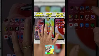 Xiaomi Redmi Note 12 vs Redmi 12C vs Galaxy A14 4G Talking Tom Gold Run Speed Test #shorts