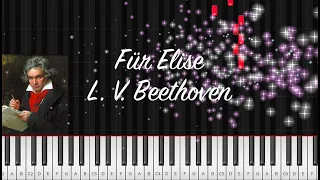 Für Elise - L.V.Beethoven - easy piano tutorial (fast and slow version)