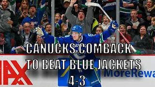 Vancouver Canucks Beat Columbus Blue Jackets 4-3! Canucks Score 4 Unanswered Goals To Win! #shorts