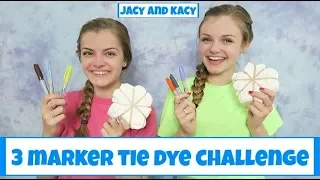 3 Marker Tie Dye Challenge ~ DIY Fun Shirts ~ Jacy and Kacy