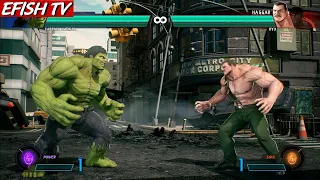 Hulk & Captain America vs Haggar & Ryu (Hardest AI) - Marvel vs Capcom: Infinite