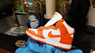 How I Cleaned these “Syracuse” Nike Dunk High Retros that I Bought Used