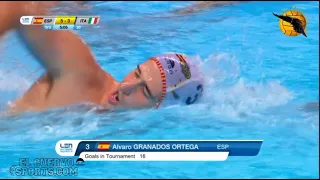 Alvaro Granados Gaol from second post vs ITA  2022 water polo