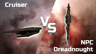 EVE Online. Убийство NPC Dreadnought на крейсере.