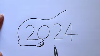 Lion Drawing With 2024 Number | Lion Drawing Sketch Easy