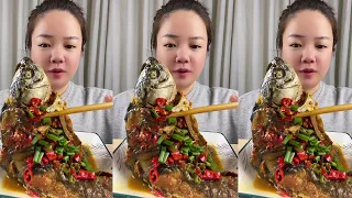 Very Spicy Big Crucian Carp，Asmr Mukbang Chinese Food Eating Challenge