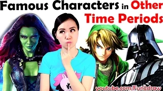 Draw Famous Characters In Other Time Periods! | Characters Reimagined | New Art Challenge! | Mei Yu