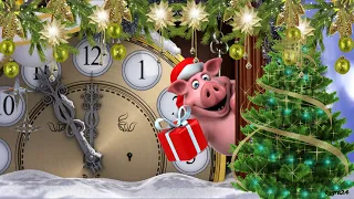 🐷 Поздравление с Новым годом свиньи! 🎄 Видео открытка